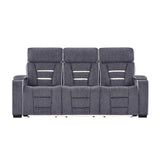 Austin - Reclining Sofa With Storage Arms - Gray