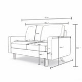 Loveseat Sofa, 2 Seat Couch With Removable Cushion For Living Room