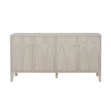 Wood Sideboard With Adjustable Shelves And Storage Cabinet - White Washed