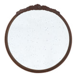Round Hand Carved Rose Antique Mirror Frame, Wall Mirror For Live Space