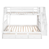Bunk Bed With Drawers, Ladder And Storage Staircase