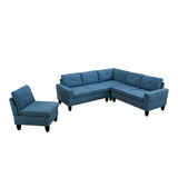 Modular L - Shaped Sectional Sofa 6 Seater 4 Piece Couch With Chaise