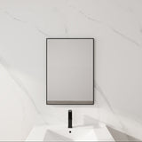 20" Rectangular Wall Mounted Mirror - Black