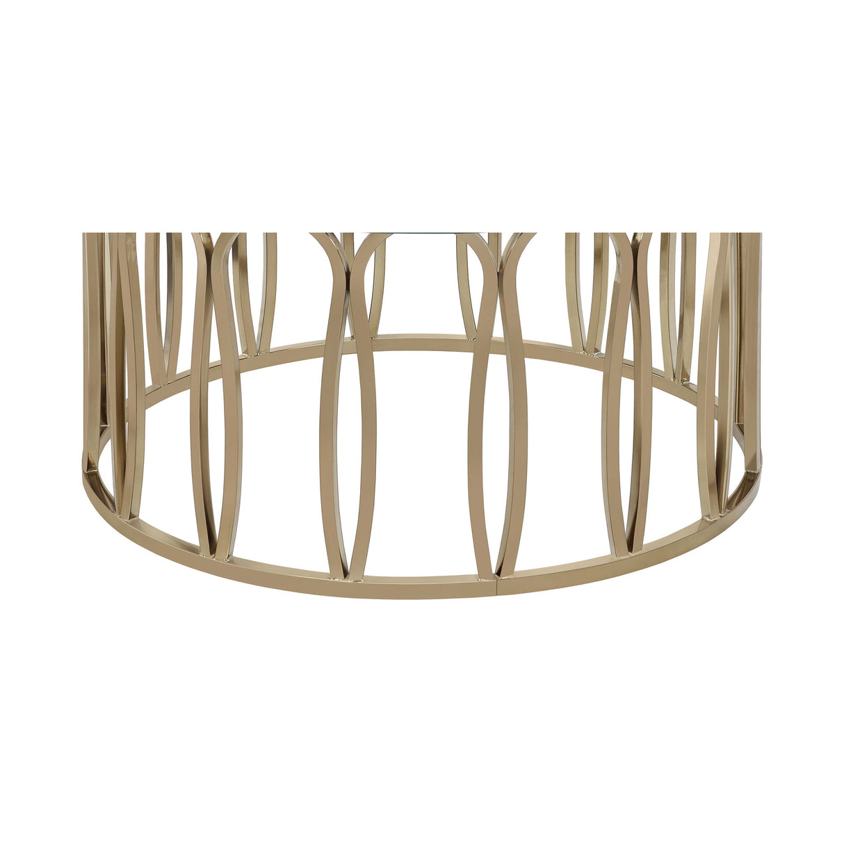 Round Glass Top Table With Polished Metal Base