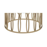Round Glass Top Table With Polished Metal Base