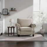 Upholstered Accent Armchair With Turned Legs For Living Room