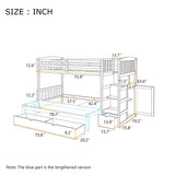 Bunk Bed, Convertible Bottom Bed, Storage Shelves And Drawers