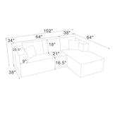 L - Shape Full Compressed Upholstered Sectional