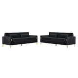 2 Pieces Sofa Sofa Set With Removable Cushions For Home Apartment
