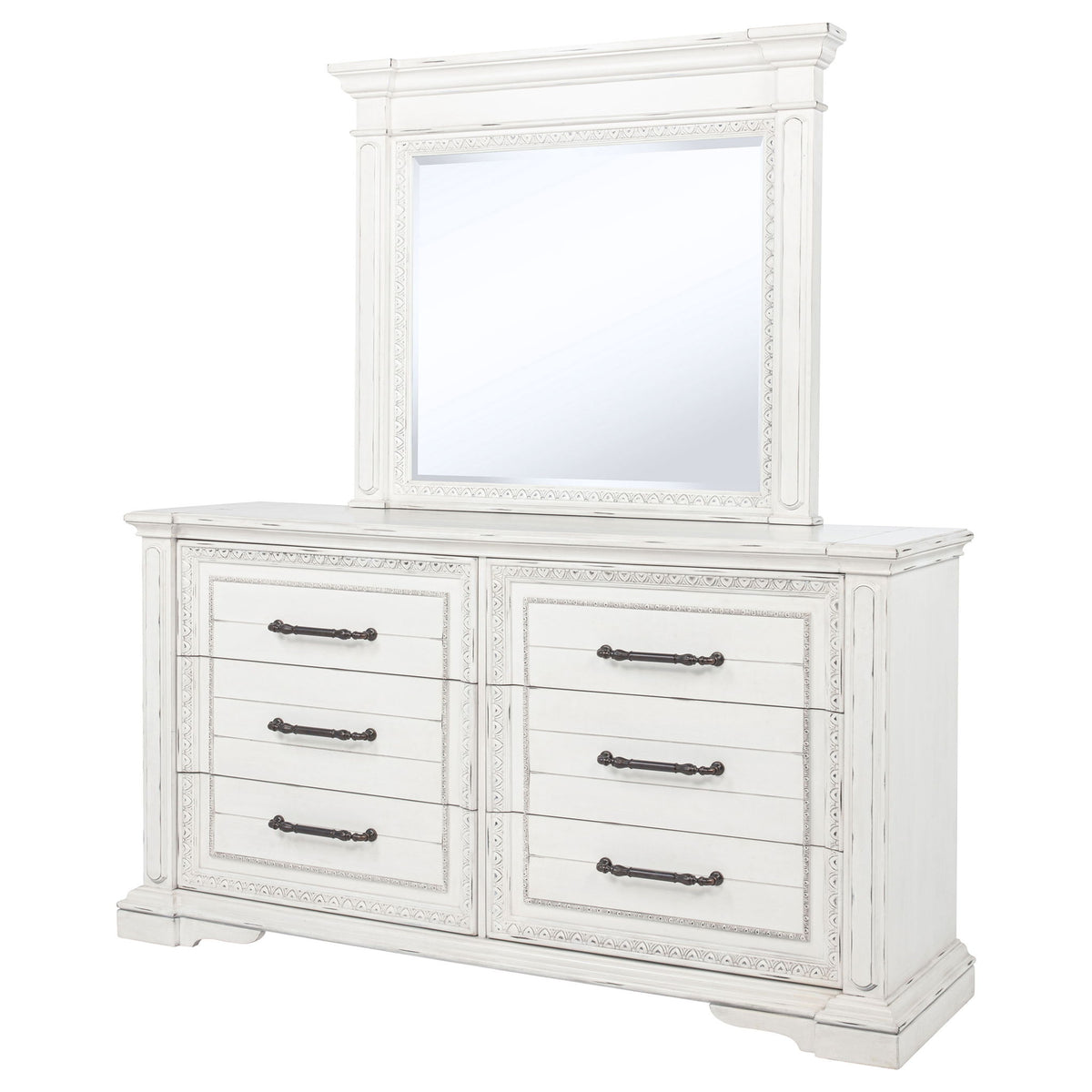 6 Drawer Dresser With Mirror - Vintage