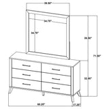 Georgina - 6 Drawer Dresser With Mirror - Natural Wood