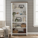 High 5 Shelf Bookcase - Jasmine Whitewash / Barnwood