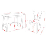 2 Piece Writing Desk Set With Chair - Brown
