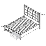 Bedroom Set, Bed With Drawers And Upholstered Headboard LED Lighting