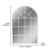 Handmade Arched Mirror, Windows Design For Entryway - White
