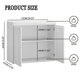 Kitchen Storage Cabinet With Double Doors, Adjustable Shelves, Sideboard Buffet For Dining Room - White