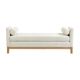 Upholstered End Of Bed Bench With Arms & 2 Bolsters For Bedroom
