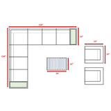 Wicker Sectional Seating Group With Cushions