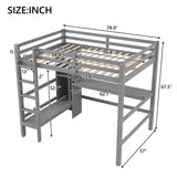 Loft Bed With Built In Desk And Multifunction Shelves