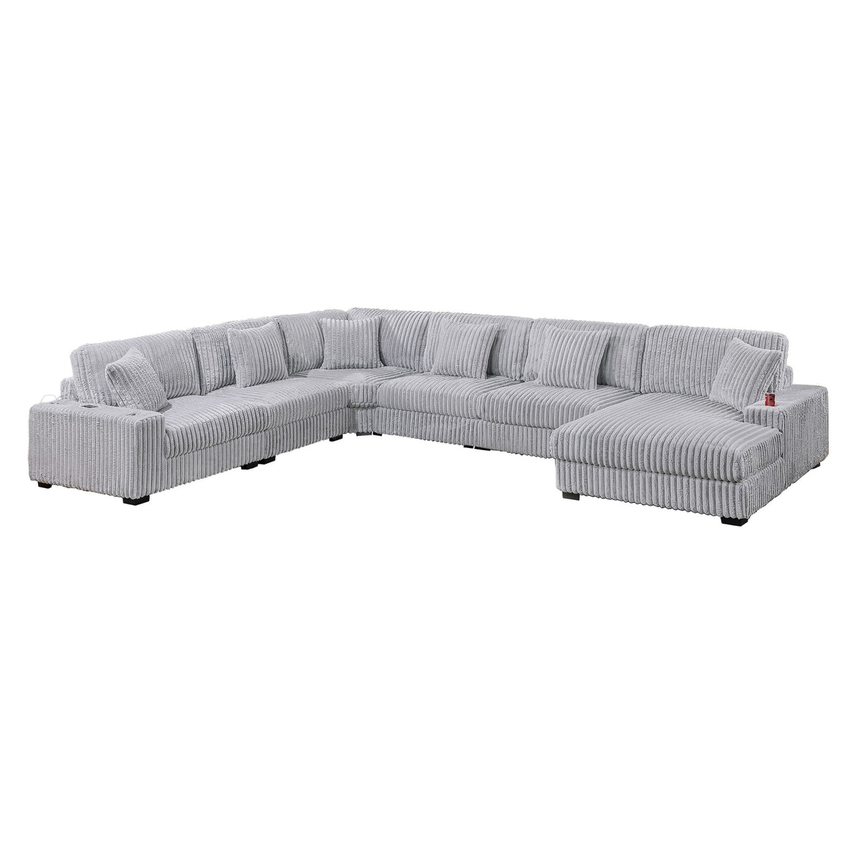 Modular Sectional Sofa Set With Cup Holders And USB Port