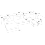 Upholstered Modular Sectional & Custom Configuration And Toss Pillows