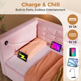 Upholstered Daybed With Hydraulic Storage And USB / Type - C Charging