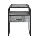 Raziela - End Table With Drawer - Black / Gray