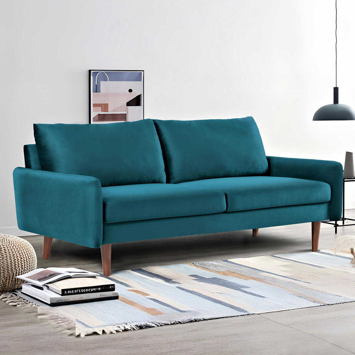Upholstered Loveseat Sofa, 2 Seater Couch For Living Room Apartment