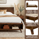 Platform Bed Frame With Footboard Storage