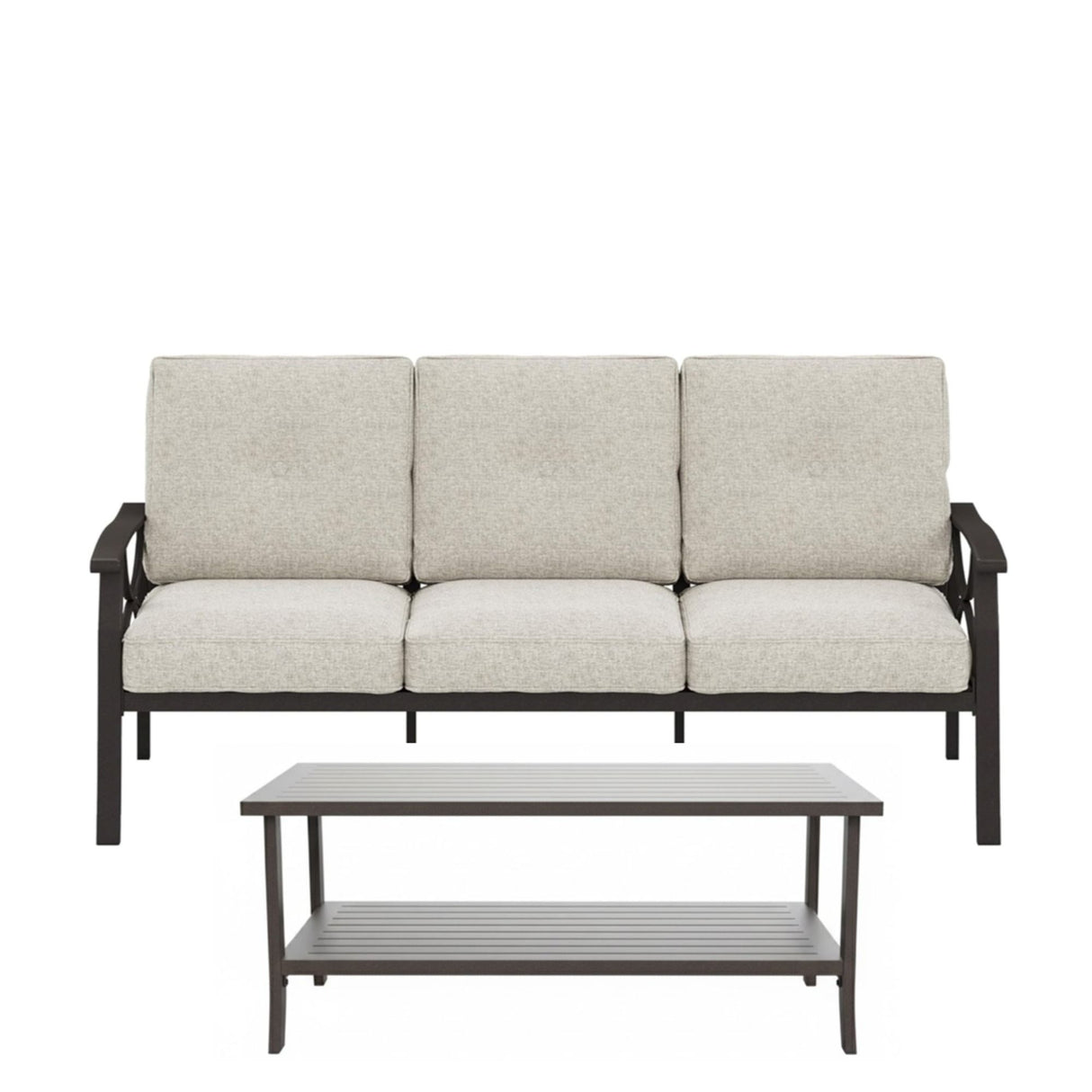 Patio Furniture Set With Coffee Table And Cushions For Backyard