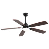 52" Ceiling Fan With LED Light, 6 Speed DC Motor, Remote Control - Matte Black