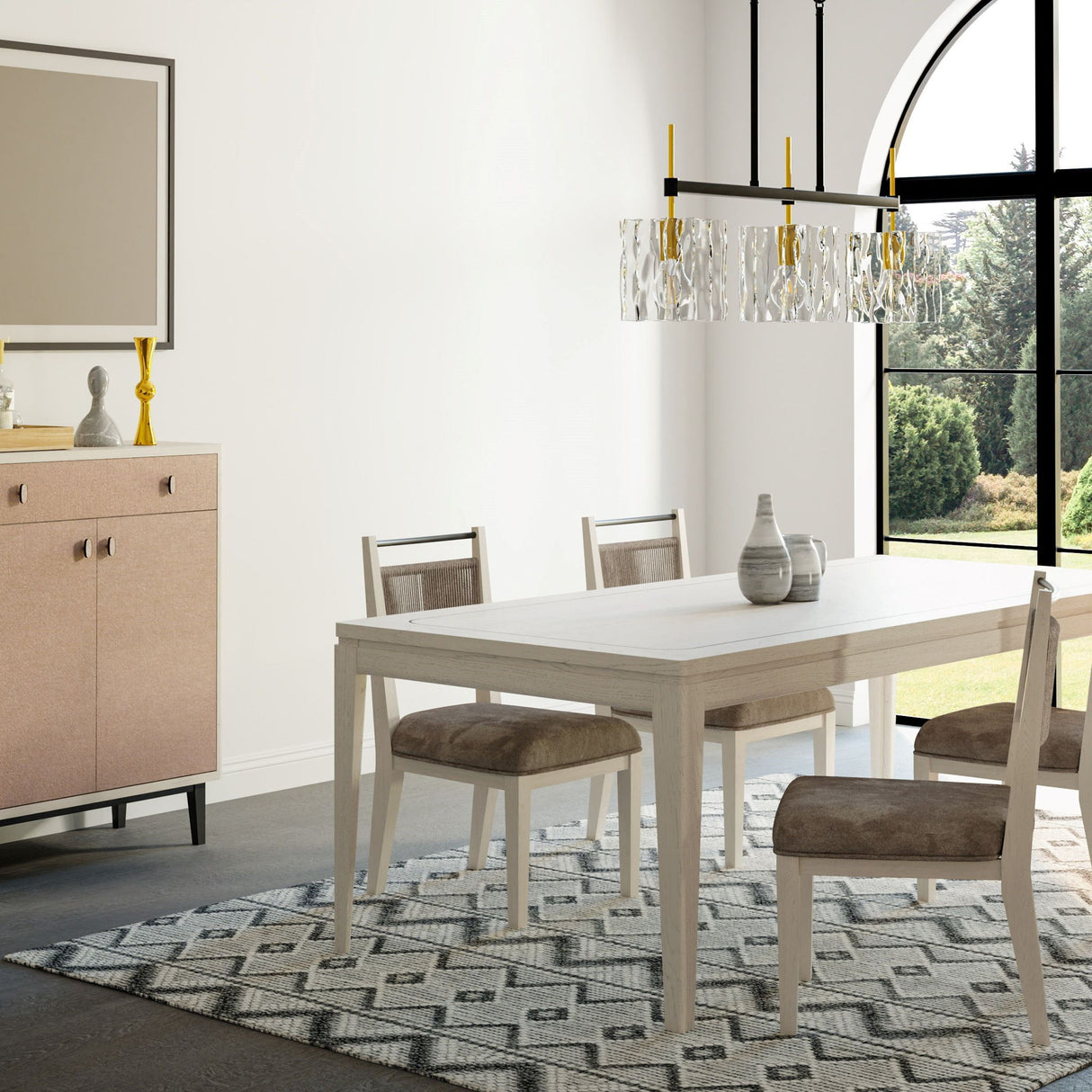 Rope Back Chair - Beige / Carmel